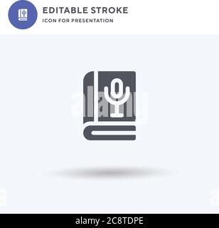 Audiobook icon vector, filled flat sign, solid pictogram isolated on white, logo illustration. Audiobook icon for presentation. Stock Vector