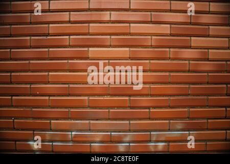 Vintage brown brick tile wall background Stock Photo
