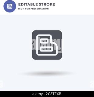 Blogger icon vector, filled flat sign, solid pictogram isolated on white, logo illustration. Blogger icon for presentation. Stock Vector