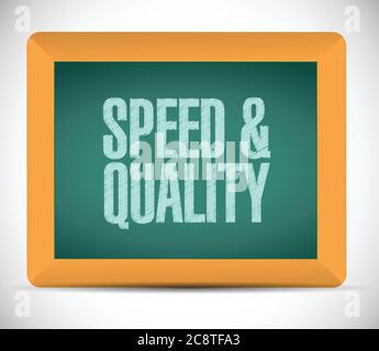Speed and quality sign illustration design over a white background Stock Vector
