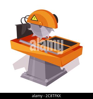 Saw machine flat vector illustration Stock Vector