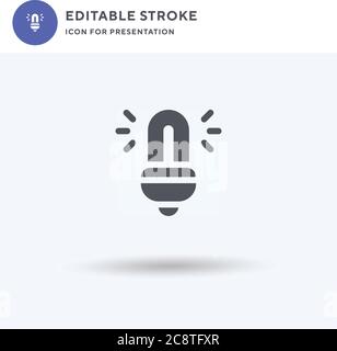 Fluorescent Light icon vector, filled flat sign, solid pictogram isolated on white, logo illustration. Fluorescent Light icon for presentation. Stock Vector
