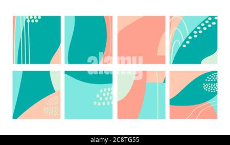 Set of fun hand drawn colorful shapes, doodle objects, lines and dots collage, modern trendy abstract pattern background for design banners. Blue ligh Stock Vector