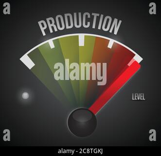 Production level measure meter from low to high, concept illustration design Stock Vector