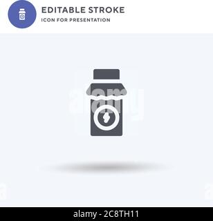 Energy Bar icon vector, filled flat sign, solid pictogram isolated on white, logo illustration. Energy Bar icon for presentation. Stock Vector