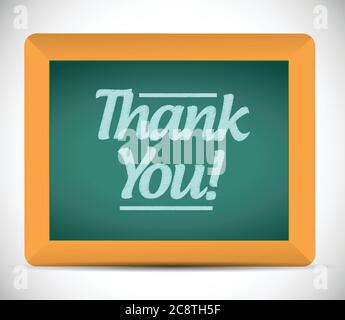 Thank you message written on a chalkboard illustration design graphic Stock Vector