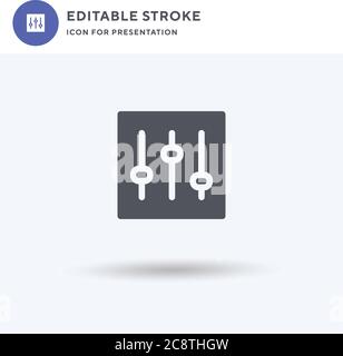 Synthesizer icon vector, filled flat sign, solid pictogram isolated on white, logo illustration. Synthesizer icon for presentation. Stock Vector