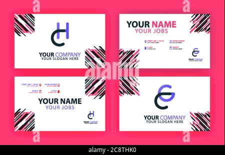 Letter CH and CG of business cards and logos in packs. Modern flat design concept for Landing page website, mobile apps ui ux, banner poster, flyer br Stock Vector