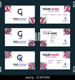 Letter CI, CJ, CK of business cards and logos in packs. Modern flat design concept for Landing page website, mobile apps ui ux, banner poster, flyer b Stock Vector