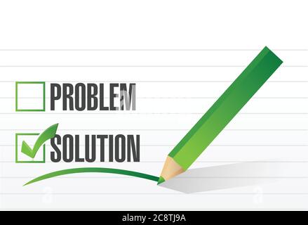 Check mark on solution illustration design over a white background Stock Vector