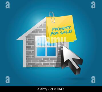 Property for sale illustration design over a blue background Stock Vector