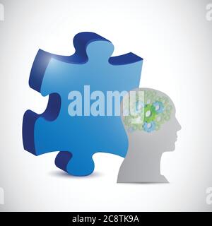 Puzzle piede and ideas concept illustration design over a white background Stock Vector