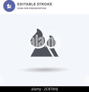 Forest Fire icon vector, filled flat sign, solid pictogram isolated on white, logo illustration. Forest Fire icon for presentation. Stock Vector