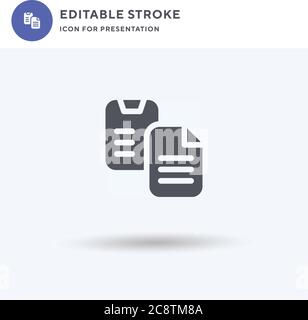 Paste icon vector, filled flat sign, solid pictogram isolated on white, logo illustration. Paste icon for presentation. Stock Vector