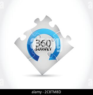 360 survey puzzle cycle illustration design over a white background Stock Vector