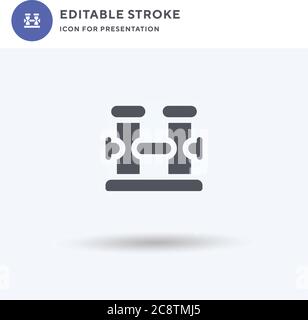 Mooring Bollard icon vector, filled flat sign, solid pictogram isolated on white, logo illustration. Mooring Bollard icon for presentation. Stock Vector