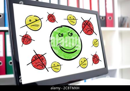 Customer satisfaction concept shown on a computer screen Stock Photo