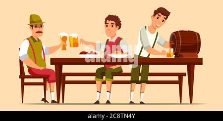 Octoberfest celebration flat vector illustration Stock Vector