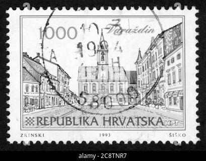 Stamp print in Croatia,architecture Stock Photo