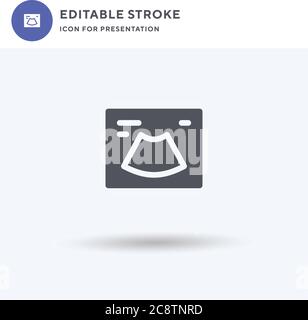 Ultrasound icon vector, filled flat sign, solid pictogram isolated on white, logo illustration. Ultrasound icon for presentation. Stock Vector
