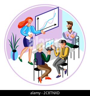 Business meeting flat vector illustration Stock Vector