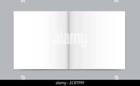 Blank white newspaper mock up isolated on gray background realistic vector illustration Stock Vector