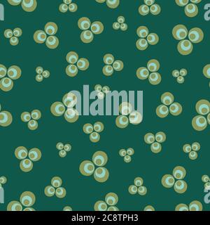 clover leaves seamless vector pattern in green Stock Vector