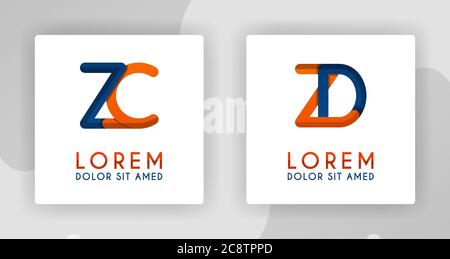 ZC and ZD 3d logo, aplada logo for advertising and marketing, can be used for tourism, banks, finance, and business sectors Stock Vector