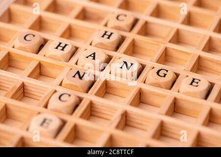 word cloud for chance and change Stock Photo