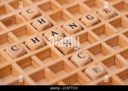 word cloud for chance and change Stock Photo