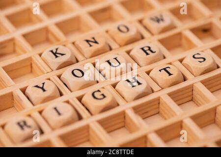word cloud for know your rights Stock Photo
