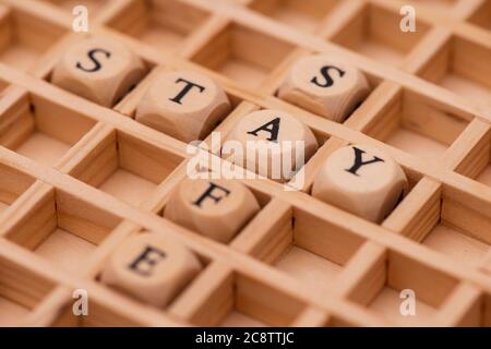 word cloud for stay safe Stock Photo