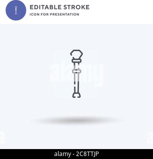 Walking Stick icon vector, filled flat sign, solid pictogram isolated on white, logo illustration. Walking Stick icon for presentation. Stock Vector
