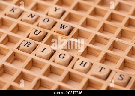 word cloud for know your rights Stock Photo