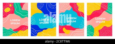 Vector set of abstract modern backgrounds Design templates for banner, poster and advertising Stock Vector