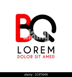 initial Letter QB with red Black and has rounded corners Stock Vector
