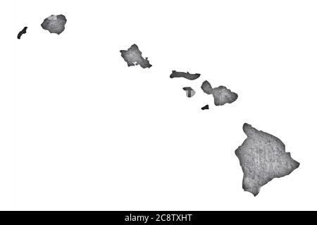 Map of Hawaii on weathered concrete Stock Photo - Alamy