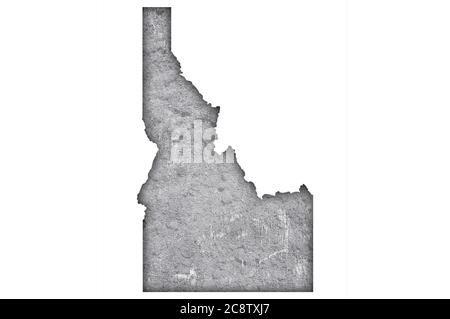 Map of Idaho on weathered concrete Stock Photo