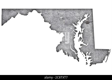 Map of Maryland on weathered concrete Stock Photo - Alamy