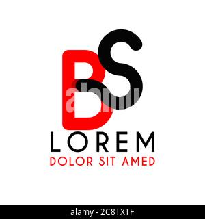 initial Letter SB with red Black and has rounded corners Stock Vector
