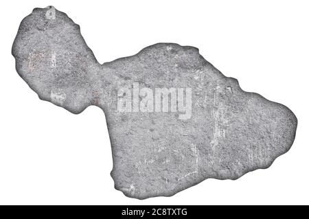 Map of Maui on weathered concrete Stock Photo - Alamy