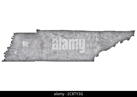 Map of Tennessee on weathered concrete Stock Photo