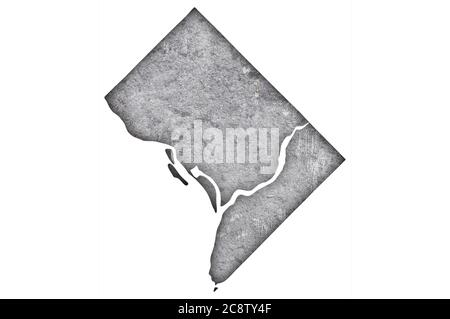 Map of Washington DC on weathered concrete Stock Photo - Alamy