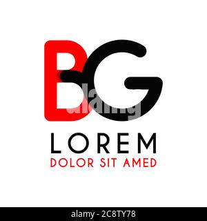 initial Letter GB with red Black and has rounded corners Stock Vector
