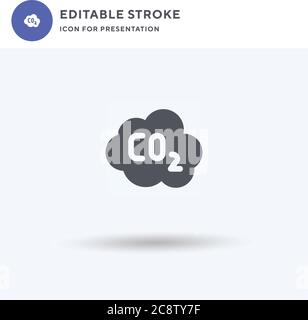 Co icon vector, filled flat sign, solid pictogram isolated on white, logo illustration. Co icon for presentation. Stock Vector
