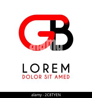 initial Letter GB with red Black and has rounded corners Stock Vector