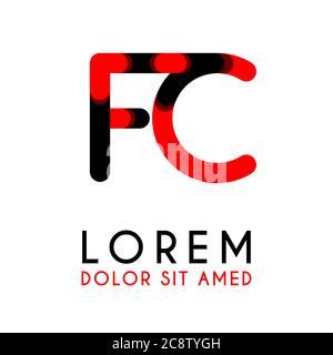 initial Letter CF with red Black and has rounded corners Stock Vector ...