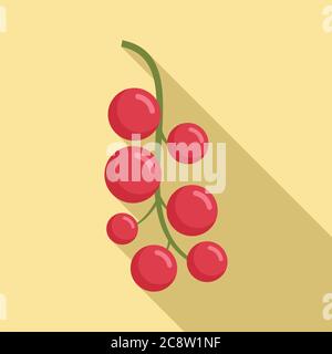 Superfood red berry icon. Flat illustration of superfood red berry vector icon for web design Stock Vector