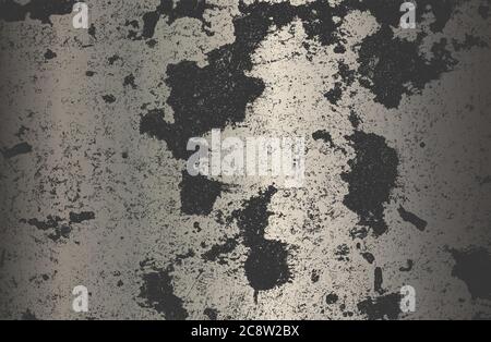 Luxury black metal gradient background with distressed metal plate texture. Stock Vector