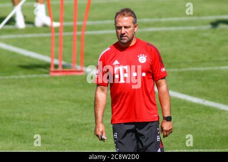 Muenchen, Germany July 25, 2020: 1st BL - 20/21 - FC Bayern Munich Training 07/25/2020 coach Hansi Flick (FC Bayern Munich), action / single image / | usage worldwide Stock Photo